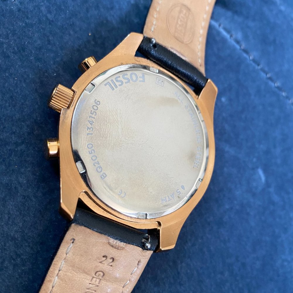 Men'sFossil Rose Gold Black Watch BQ2050 Like NEW - Picture 8 of 13
